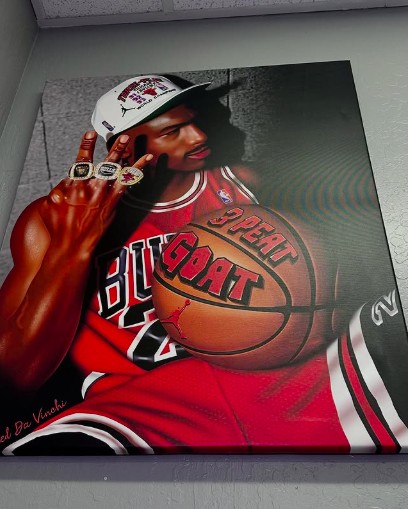 Canvas art print of Michael Jordan, "3-Peat GOAT"